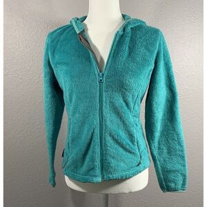 Merrell Women's Green Hooded Fleece Full Zip Jacket Outdoors Casual Warm Size XS